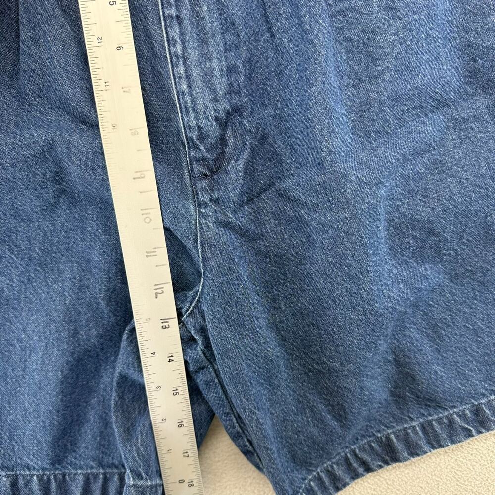 Vintage Pleated Jean Shorts mens 36 FITS 33 Blue Baggy Jorts High Waisted 90s 7' - Picture 4 of 8